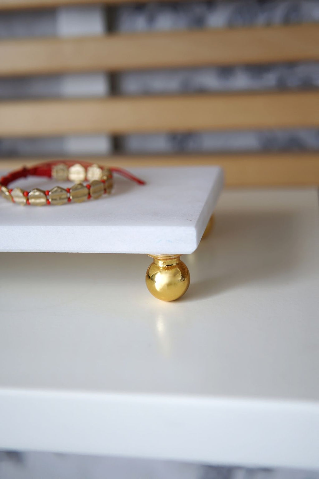 Beyaz Mermer Dikdörtgen Sunum Tabağı 20x10 cm | Takılık & Dekoratif Stand
