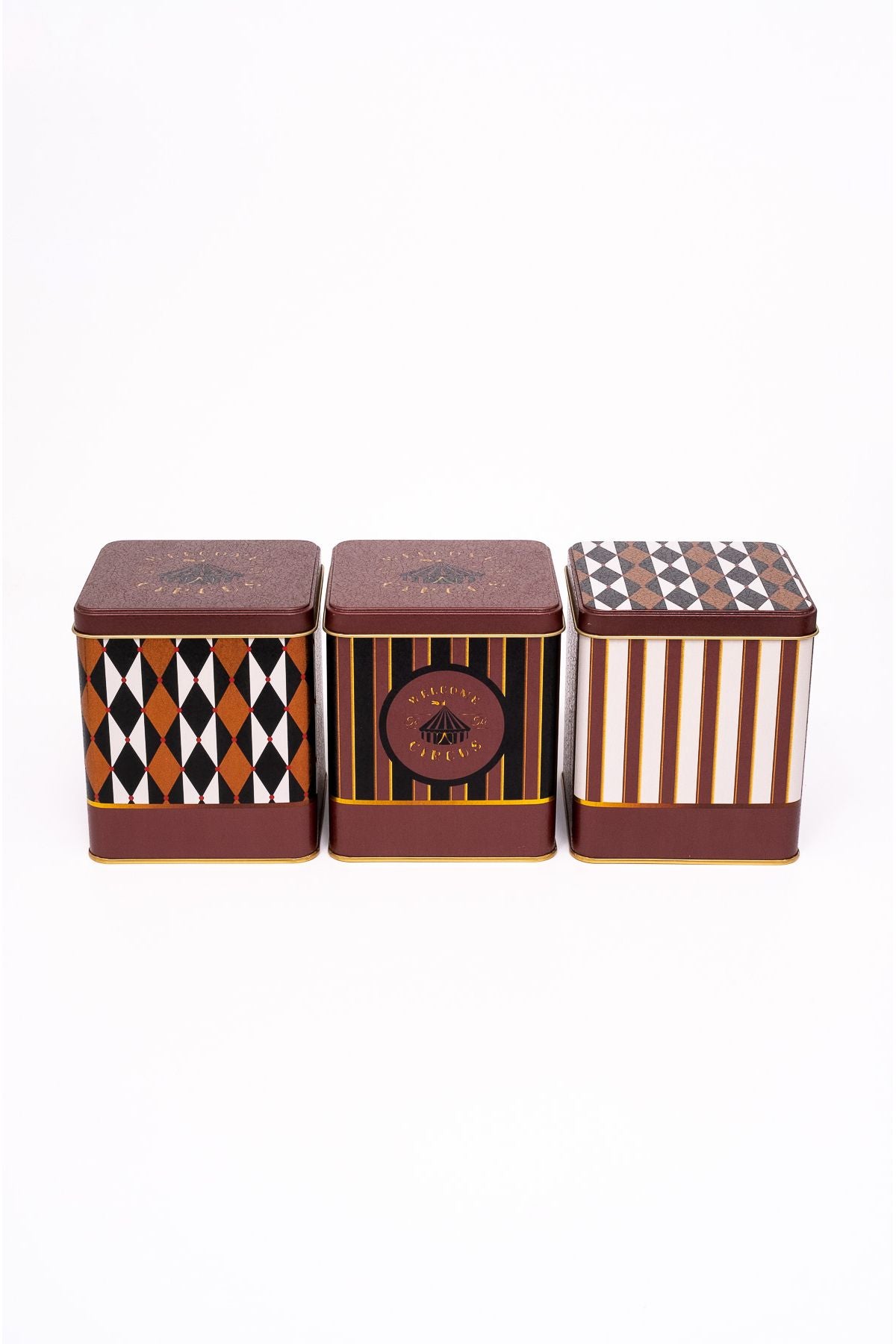 Erb49t8 Kare Metal Saklama Kabı 120x120 3lü Set Circus