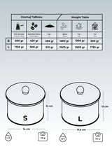Evle Rosy Desenli Metal Saklama Kabı Seti - 2'li Set (1,3 LT - 2,9 LT)
