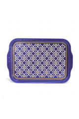 Ef162-93 Turkish Blue_swt Home Desenli Dikdörtgen Tepsi 22x32 Cm