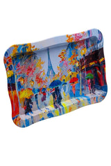 Ef165-q2 Rain Paris Desenli Dikdörtgen Tepsi 24x36 Cm