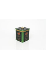 Ef023-81 Specialty Green Desenli Kare Metal Saklama Kabı 12x12 Cm