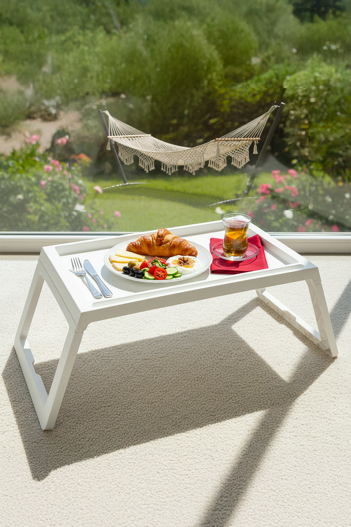 Katlanır Laptop Sehpası Yatak Koltuk Üstü Çalışma ve Kahvaltı Masası "Beyaz"
