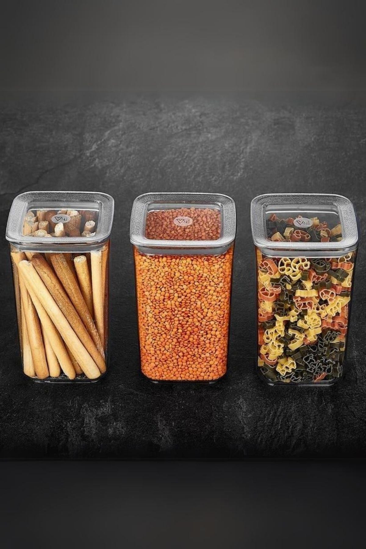 Sude Kare Saklama Kabı 3 x 1200 Ml