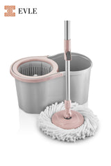 Lavine Premium 360 Mop Temizlik Seti – 16 L, Gri, Paslanmaz Sap