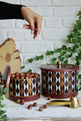 Circus Desenli Metal Saklama Kabı Seti - 2'li Set (1,3 Lt - 2,9 Lt) ERB53T8