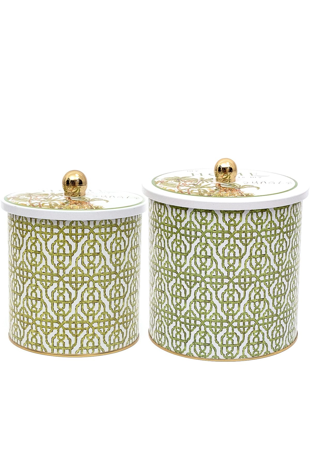 Forrest Desenli Metal Saklama Kabı 2'li Set 2.1 Litre + 4.1 Litre Erb48u3