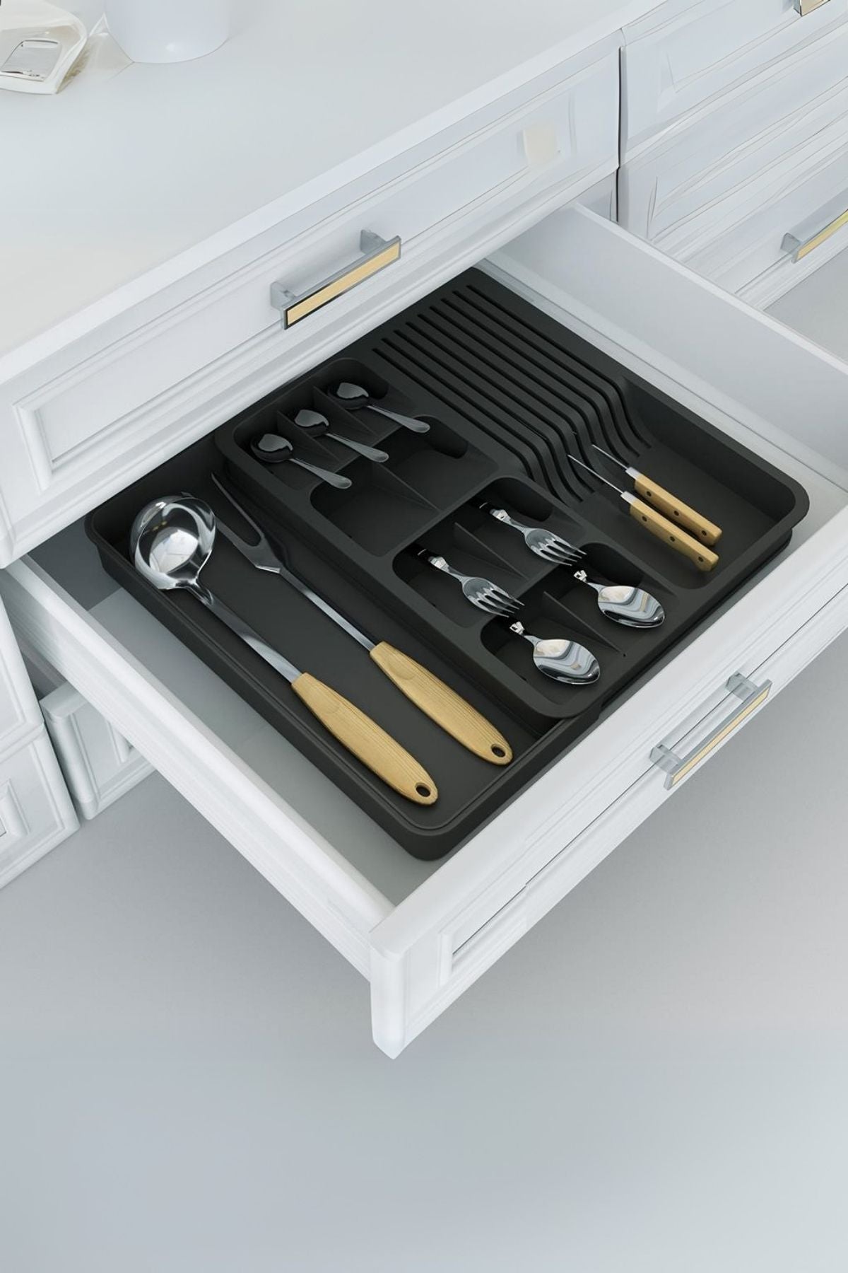 Genişleyebilir Kaşıklık & Bıçaklık Seti, Antrasit