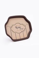 Ee166-u6 Retro Desenli Özel Şekil Tepsi 28x33 Cm