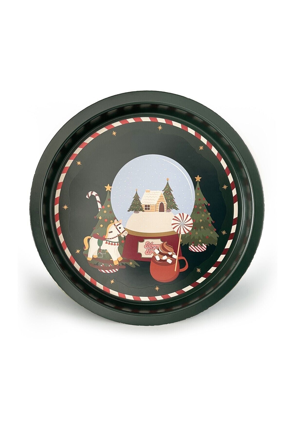 Yılbaşı Temalı Metal Tepsi, 31.5 Cm Ez197-8r