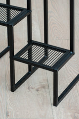 4 Katlı Kademeli Metal Çiçeklik, Modern Saksılık, Balkon ve Salon için Dekoratif Saksı Standı