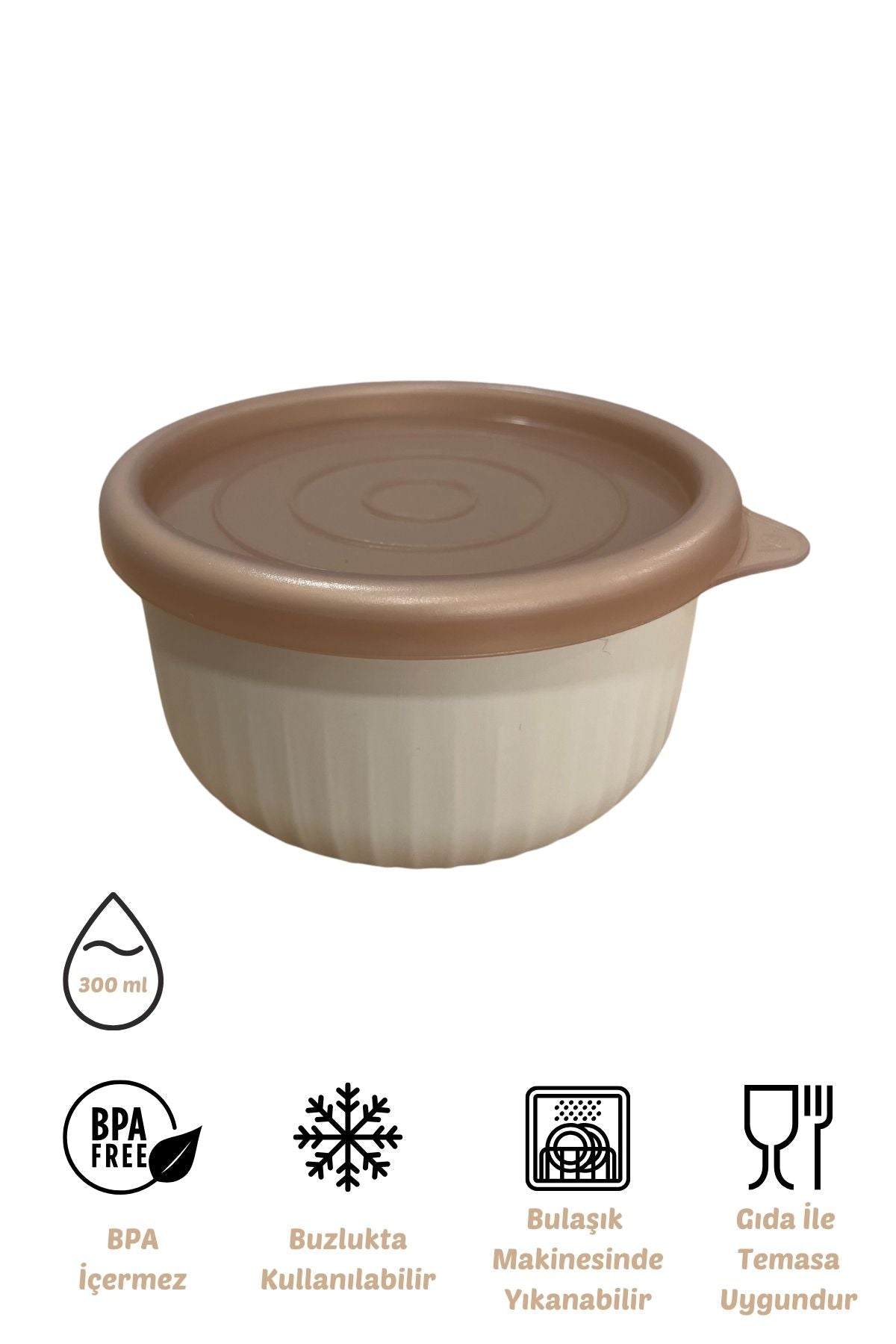 x VipAhmet Vakumlu Saklama Kabı, 0,30 lt, Kumsal