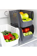 Decobella İstiflenebilir Düzenleyici Geniş Sepet, Dolap İçi Düzenleyici, Buzdolabı Düzenleyici