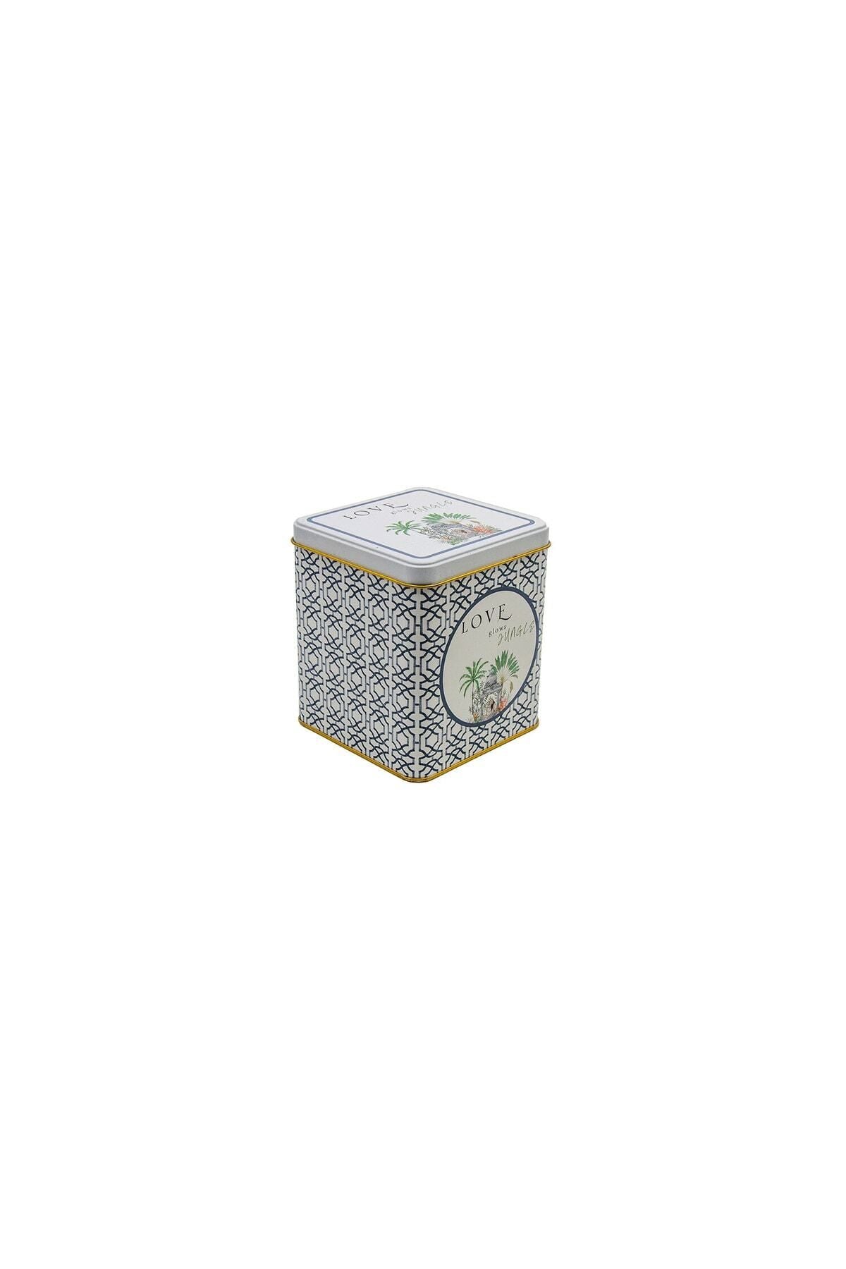 Er024-6ı Forrest Grey Love Desenli Kare Metal Saklama Kabı 12x12 Cm