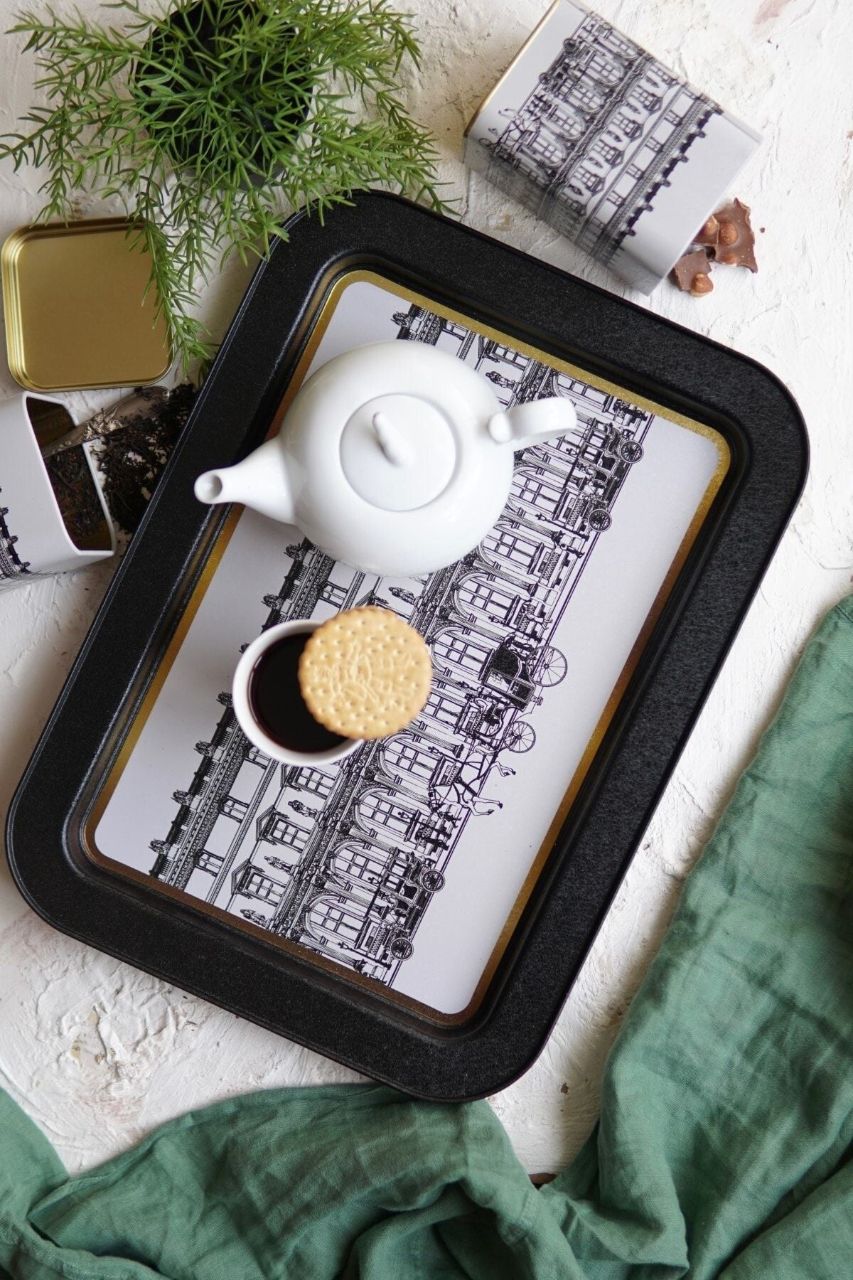 Ee169-t9 City Desenli Dikdörtgen Tepsi 32x43 Cm