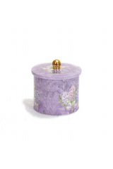 Ef142-28 Flower Purple Desenli Yuvarlak Metal Saklama Kabı 14 Cm