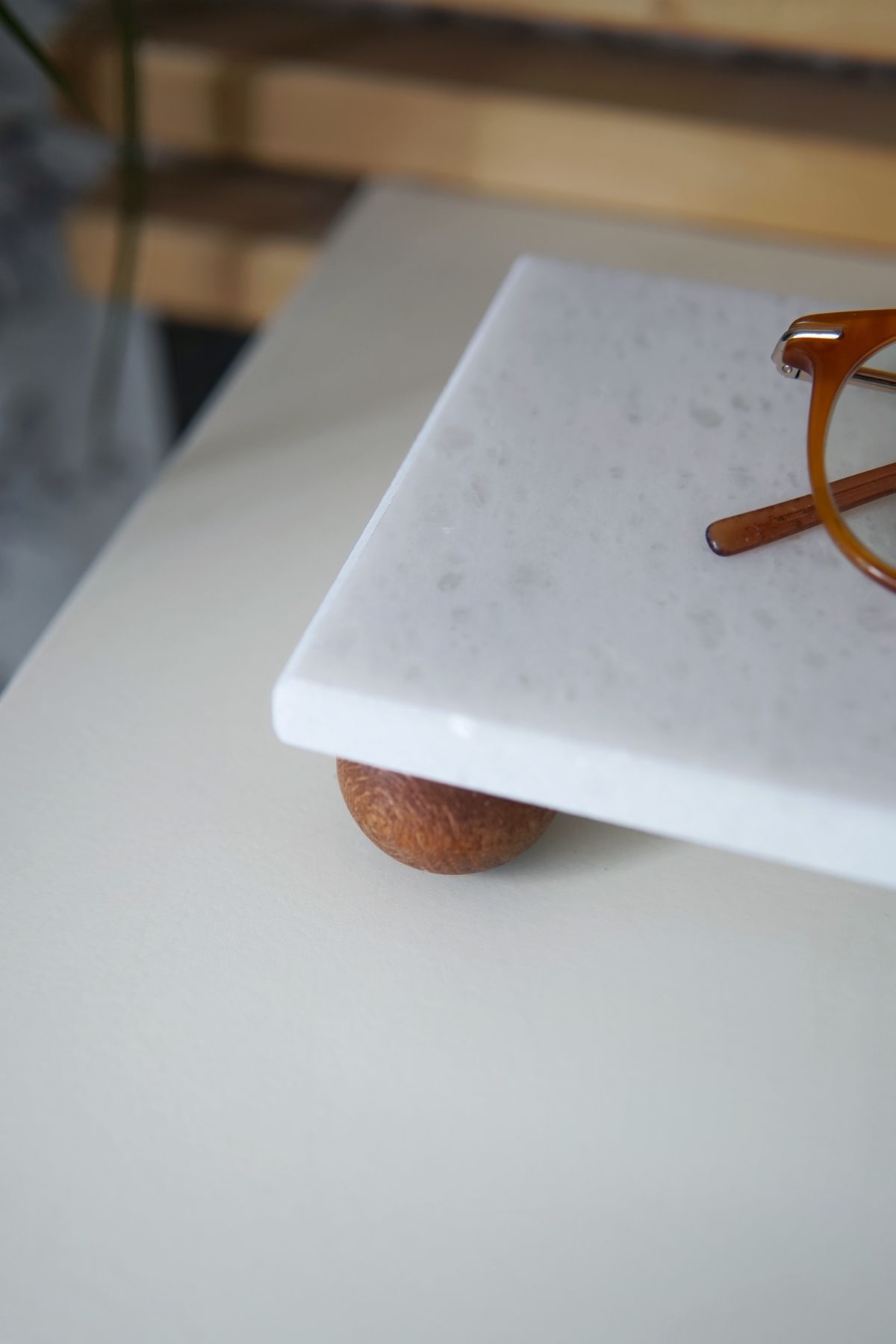 Beyaz Mermer Dikdörtgen Sunum Tabağı 20x10 cm | Takılık & Dekoratif Stand