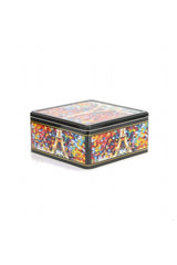 Ef029-02 Afremov Paris Desenli Kare Metal Saklama Kabı 24x24 Cm