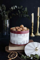 Metal Çok Amaçlı Dokulu Saklama Kabı, Dekoratif Saklama Kutusu 14 Cm, Elegance Er141-8b