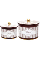 Elegance Desenli Metal Saklama Kabı Seti - 2'li Set (1,3 Lt - 2,9 Lt) ERB53V5