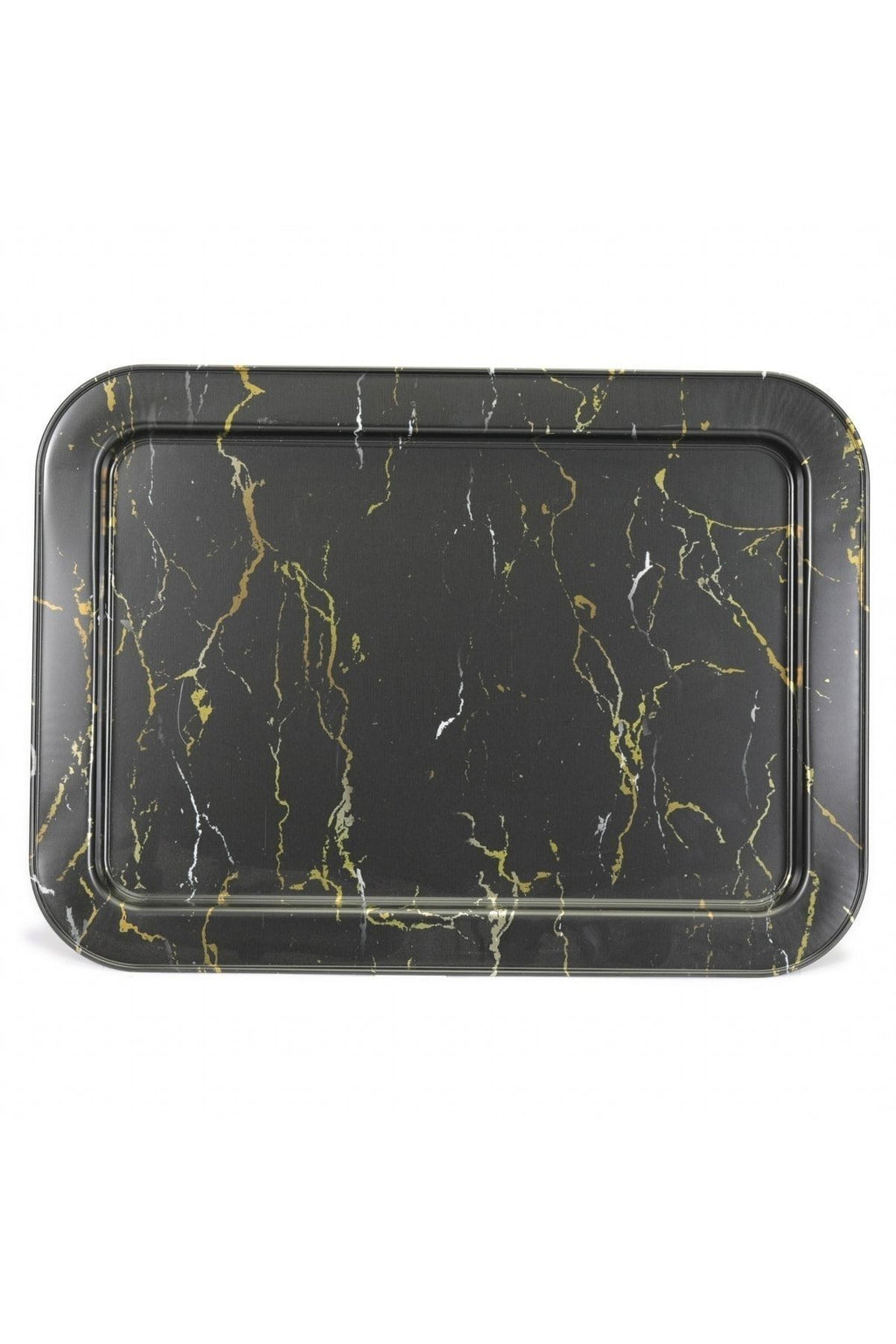 Ee169-50 Marble Black Desenli Dikdörtgen Tepsi 32x43 Cm