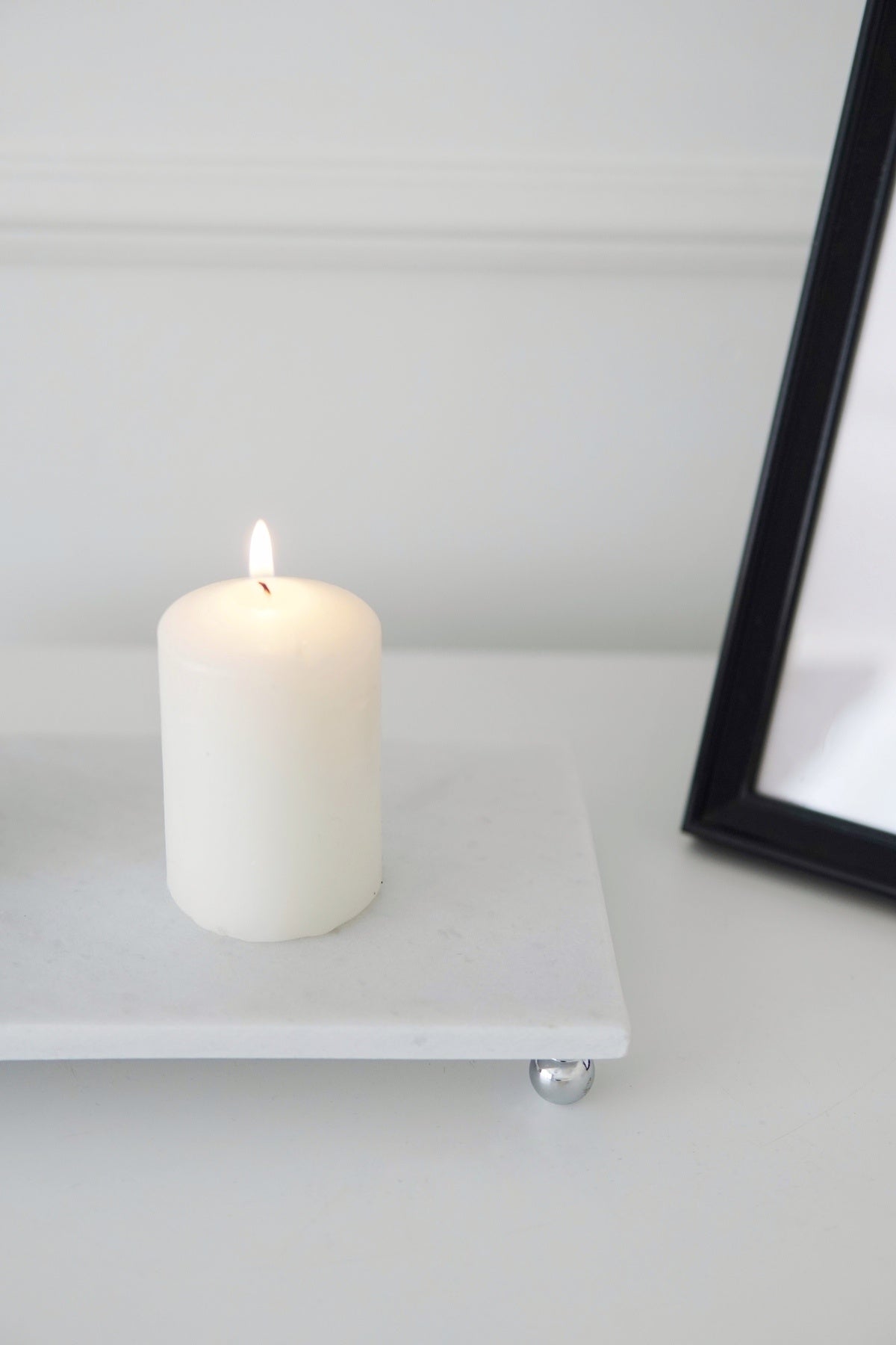 Evle Beyaz Mermer Dikdörtgen Sunum Tepsisi 30x15 cm