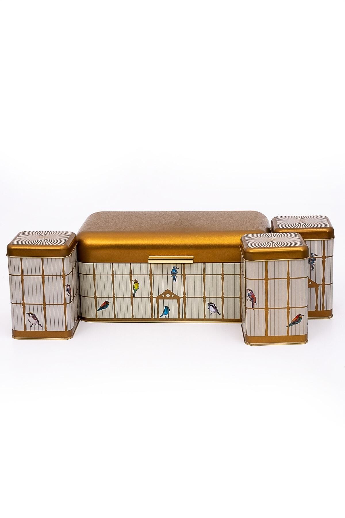 Erb08t7 Menteşeli Ekmek Kutusu 4 Lü Set, Bird Cage