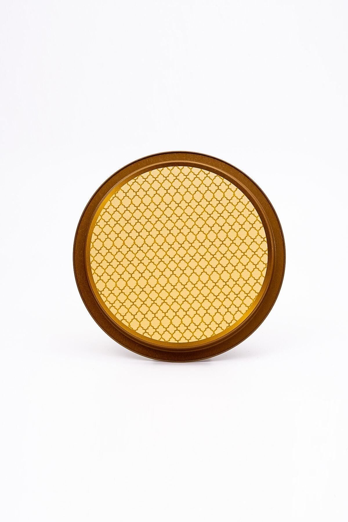 Ee197-7ı Forrest Yellow Urban Desenli Yuvarlak Tepsi 31,5 Cm