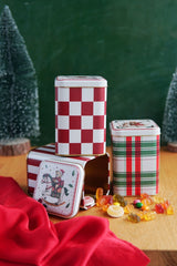 Kare Metal Saklama Kabı 8.7 x 8.7 X 12.5 cm, 3 Lü Set, Tedy