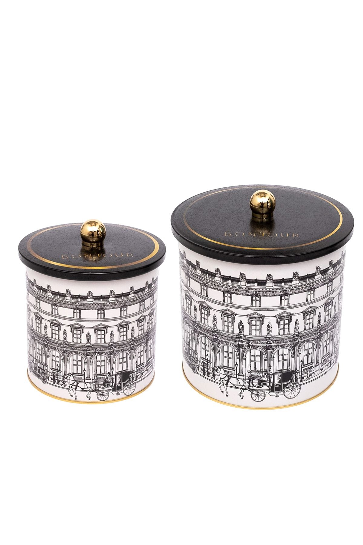 City Desenli Metal Saklama Kabı 2'li Set 2.1 Litre + 4.1 Litre Erb48t9