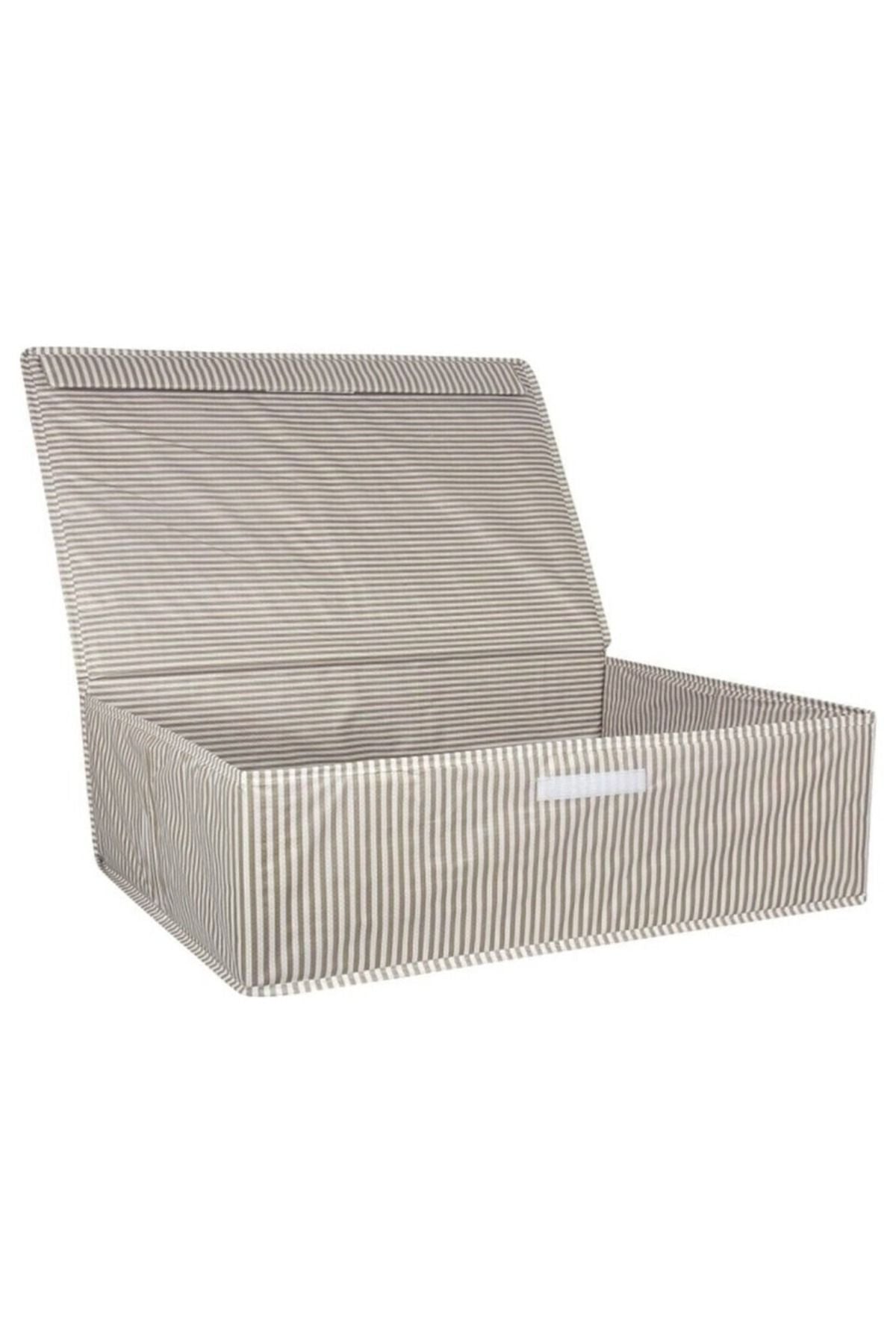 Kapaklı Çok Amaçlı Çamaşır-Saklama-Düzenleme Hurç, Kutu Kahverengi - 50 x 40 x 19 cm