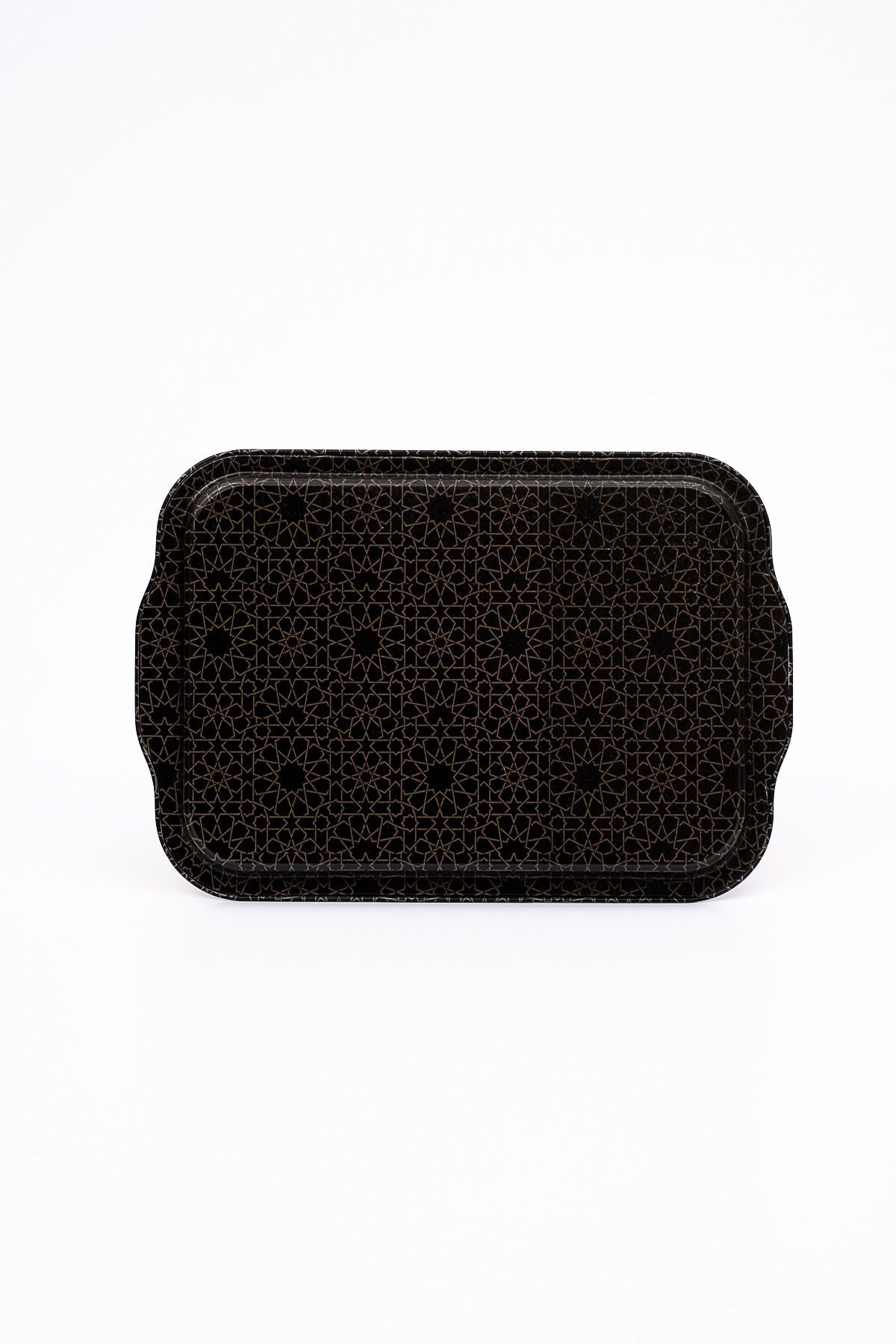 Trellis Desenli Metal Tepsi - Çay Kahve Tepsisi - Sunum Tepsisi 21 Cm X 31 Cm Ee162-v2