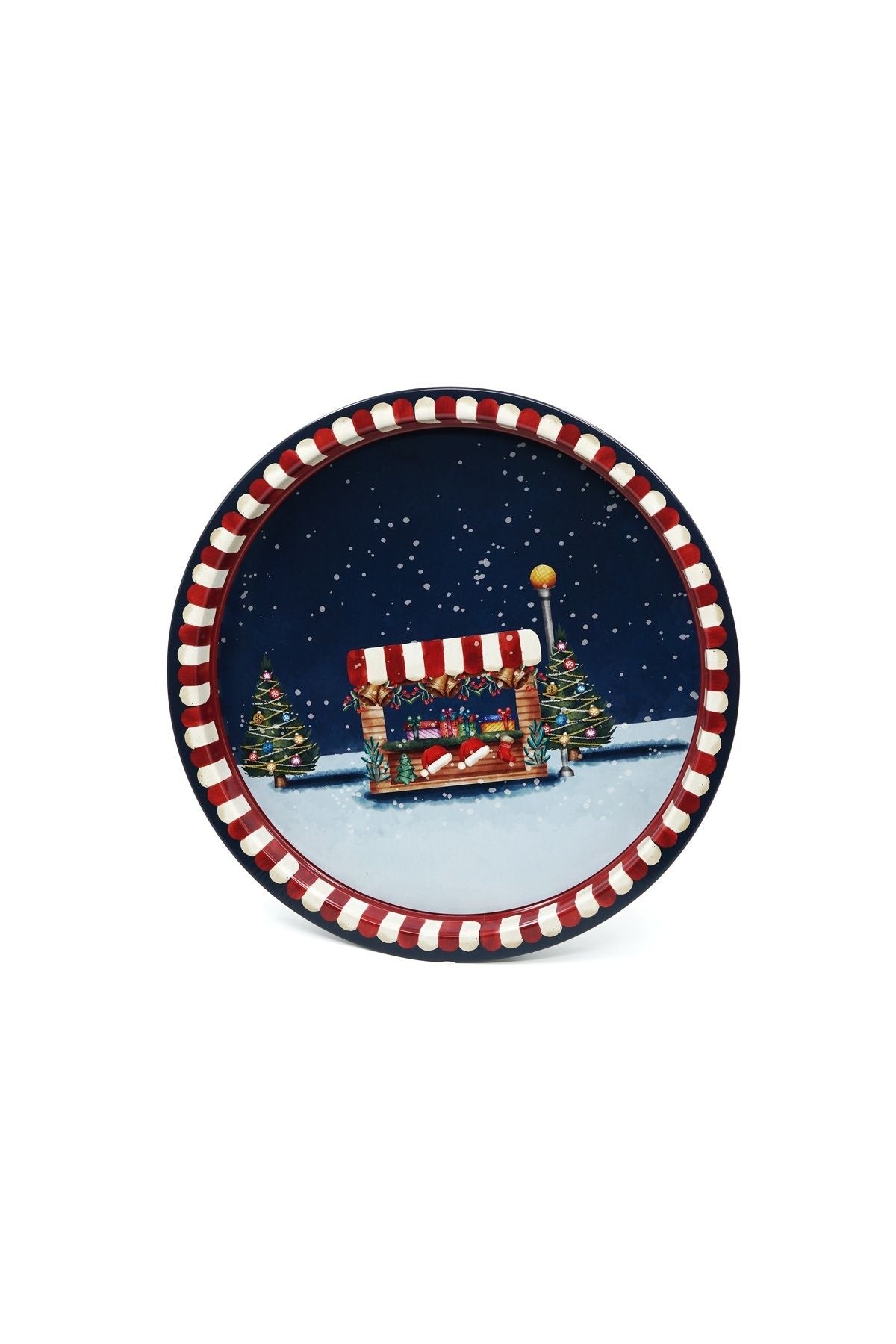 Yılbaşı Temalı Metal Tepsi, 31.5 Cm Ee197-6r