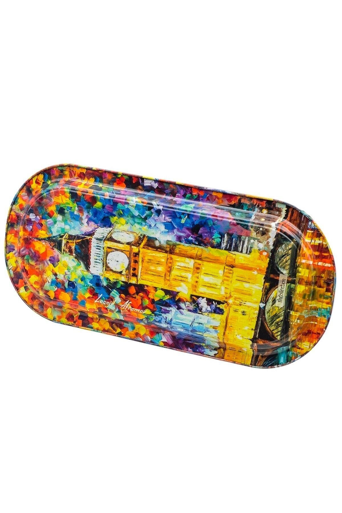Ef168-01 Afremov Big Ban Desenli Oval Tepsi 16x35 Cm