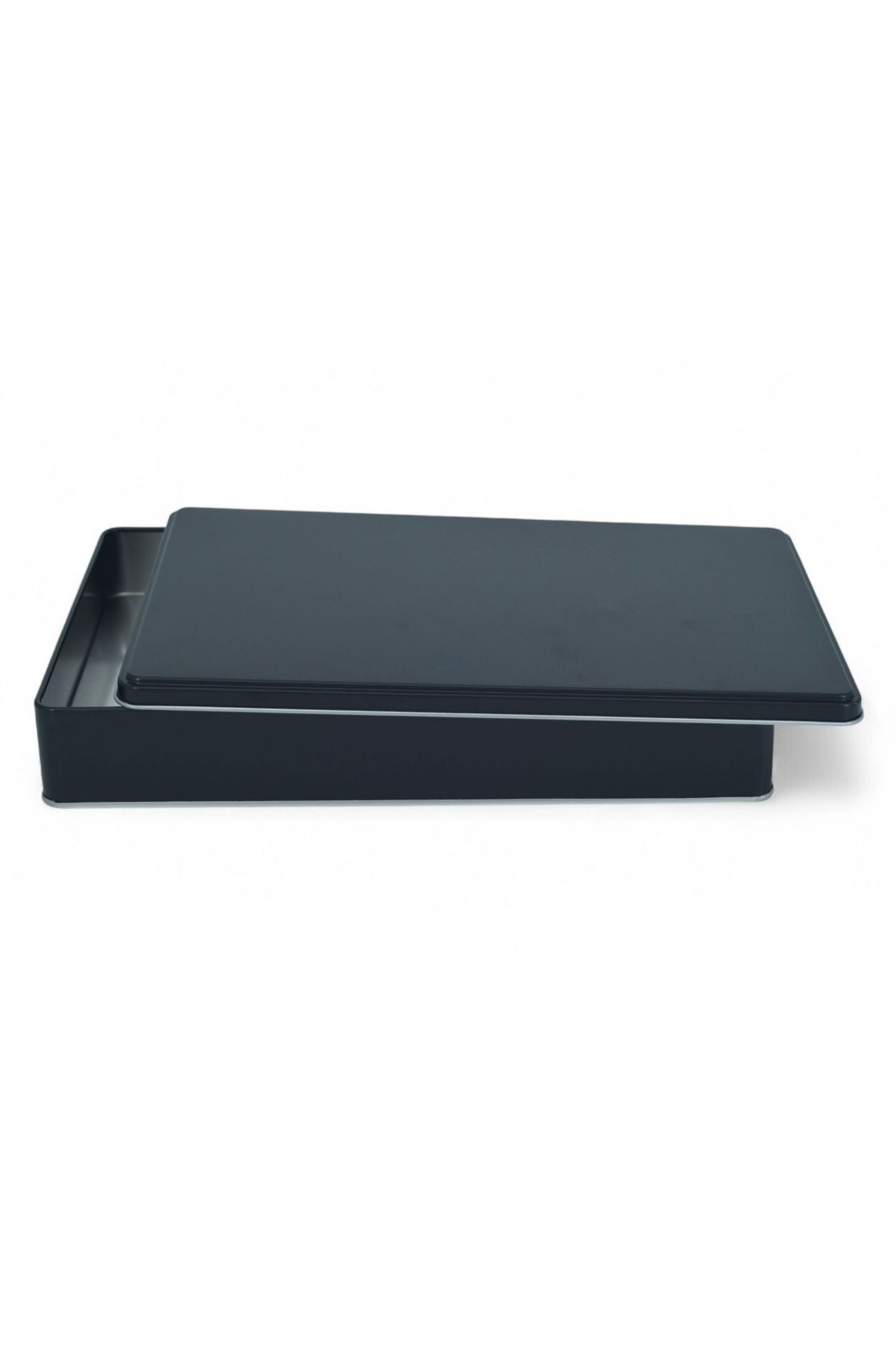 300x200x57 mm Metal Kapaklı Baskısız Metal Kutu, Mat Siyah, 25 Adet