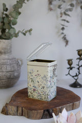 Er043-2e Botanica Yellow Desenli Dikdörtgen Metal Saklama Kabı 8x10 Cm