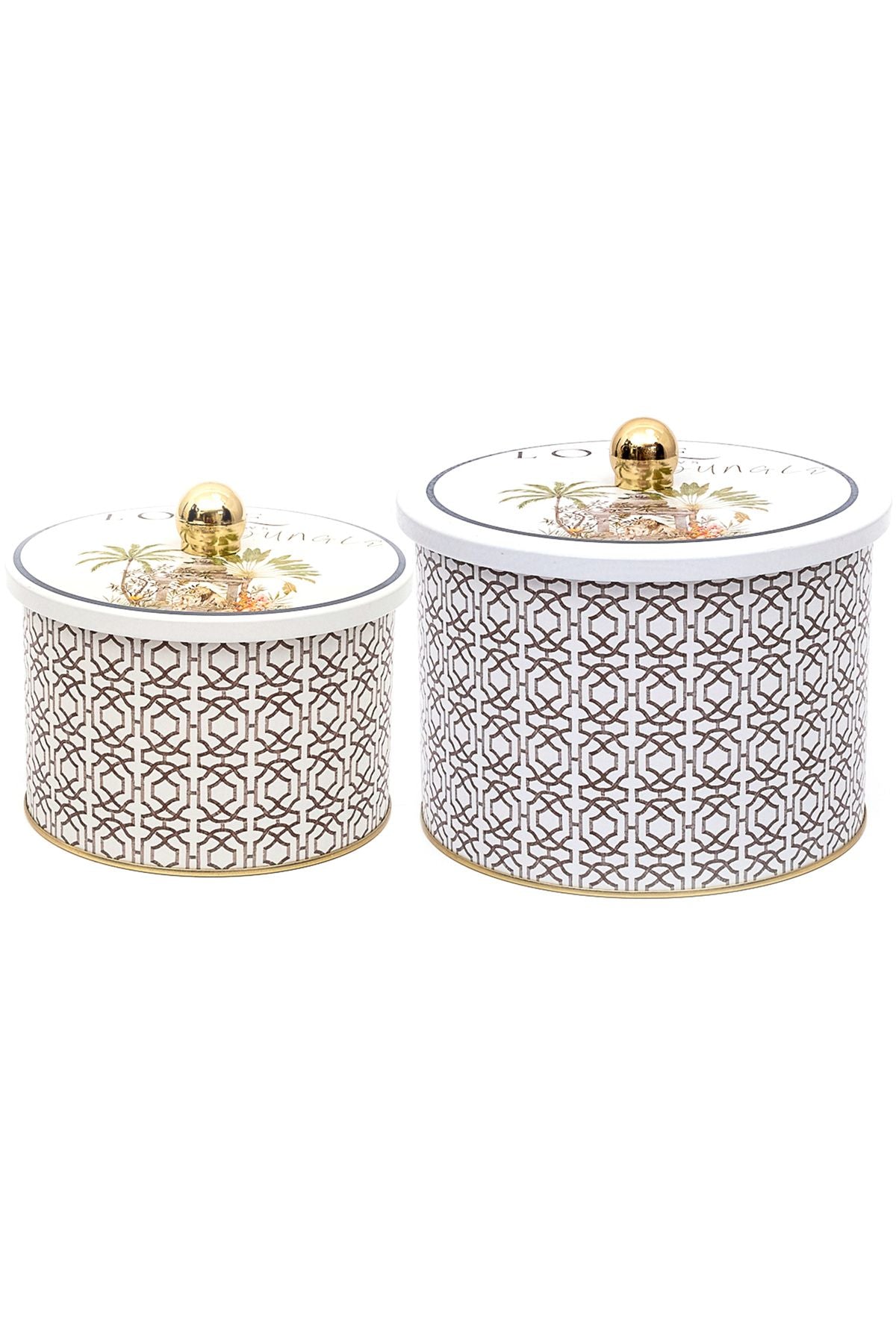 Forrest Desenli Metal Saklama Kabı Seti - 2'li Set (1,3 Lt - 2,9 Lt) ERB53U3