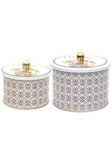 Forrest Desenli Metal Saklama Kabı Seti - 2'li Set (1,3 Lt - 2,9 Lt) ERB53U3