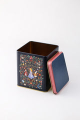 Er024-9a Tales Alices Desenli Kare Metal Saklama Kabı 12x12 Cm