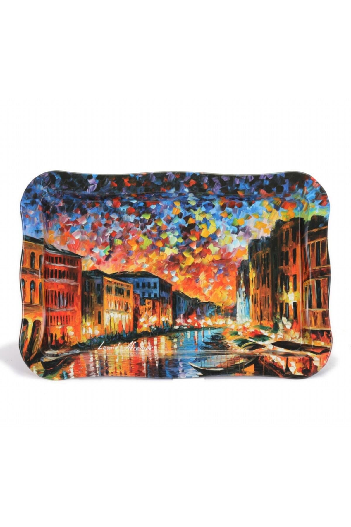 Ef165-03 Afremov River Desenli Dikdörtgen Tepsi 24x36 Cm