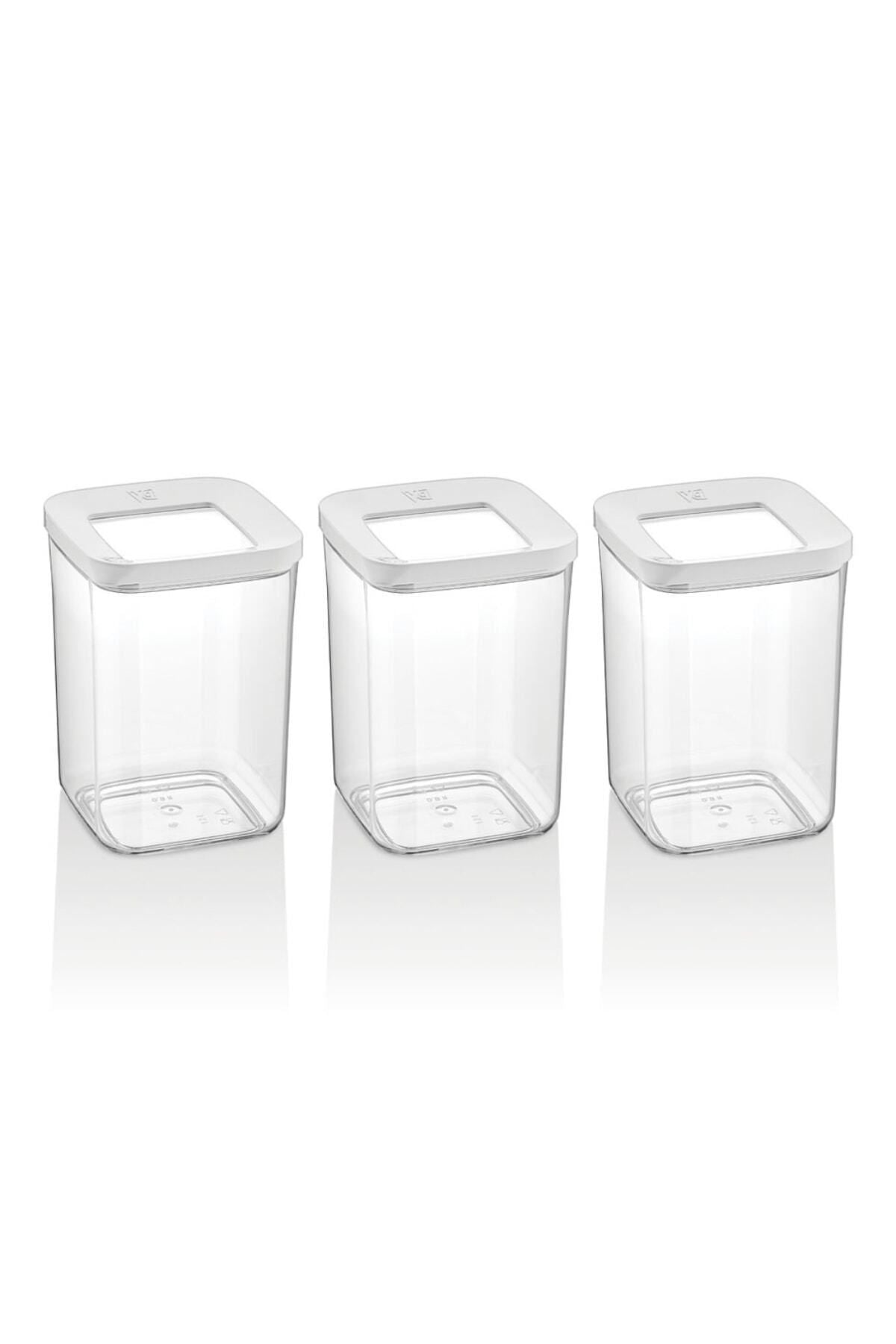 3 Lü 1000 Ml Kare Saklama Kabı