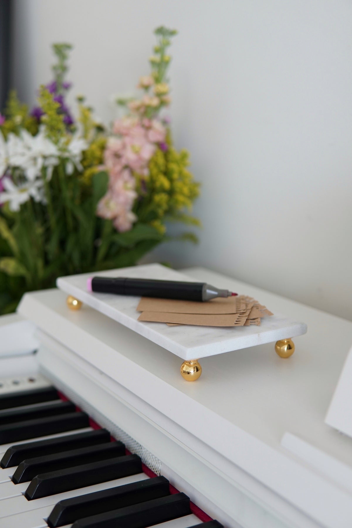 Beyaz Mermer Dikdörtgen Sunum Tabağı 24x12 cm | Çok Amaçlı Dekoratif Stand