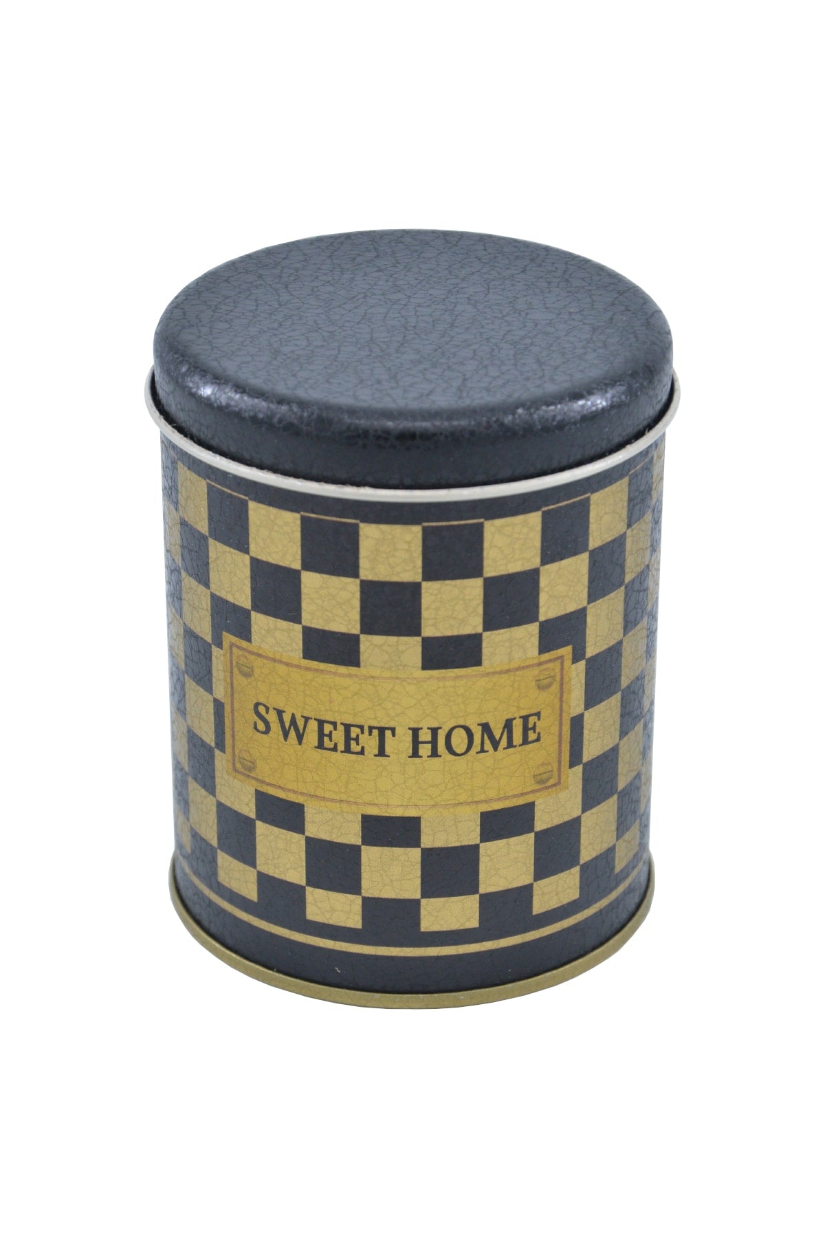 Evle Yuvarlak Kutu, Ø90x110 mm, 0,6 lt, Checkers Blue_Swt Home