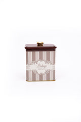 Er023-3j Elegance Biscuits Desenli Kare Metal Saklama Kabı 12x12 Cm