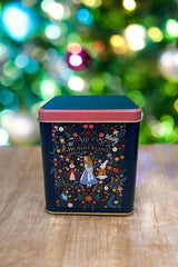 Er024-9a Tales Alices Desenli Kare Metal Saklama Kabı 12x12 Cm