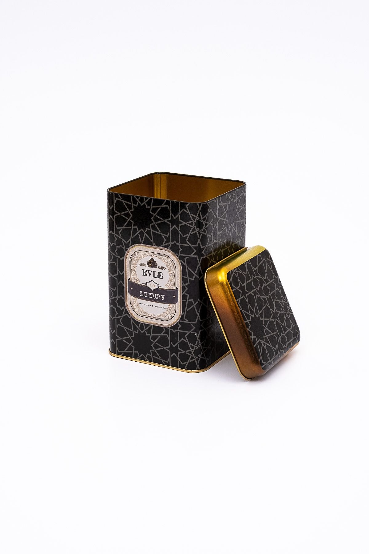 Er022-v2 Trellis Desenli Kare Metal Saklama Kabı 11x11 Cm