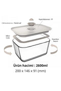 Neoflam D-NEOFCL260 Fika Clık Dikdörtgen Saklama Kabı 2600Ml Bej