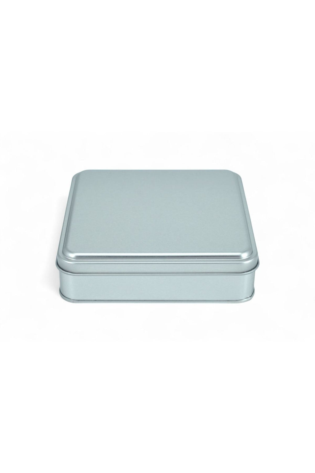 158x158x47 mm Metal Kapaklı Baskısız Metal Kutu, Mat Silver, 72 Adet