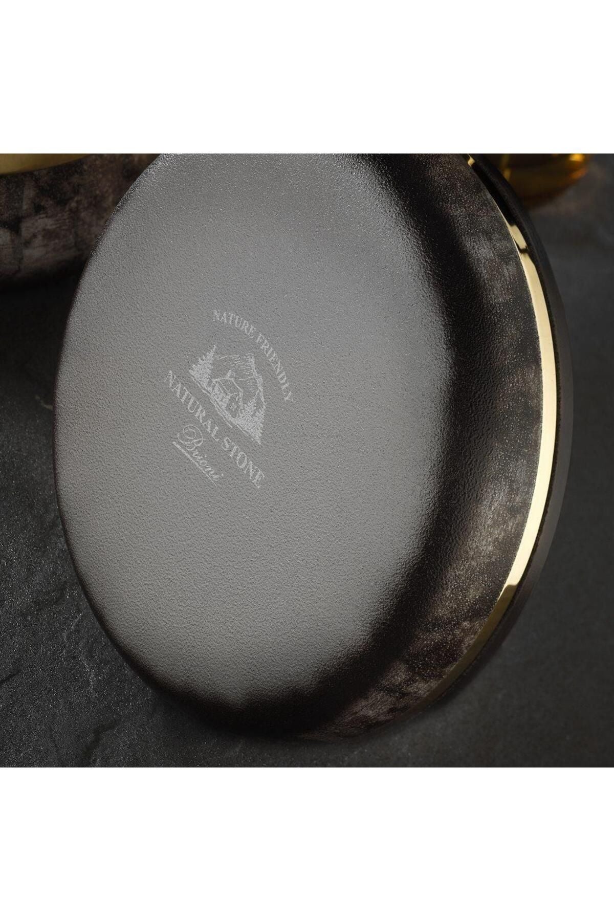 Brioni Royal Stone 7 Parça Kum Taşı Ve Altın Taş Granit Tencere Seti
