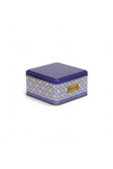 Ef026-a9 Turkish White Blue_swt Home Desenli Kare Metal Saklama Kabı 16x16 Cm